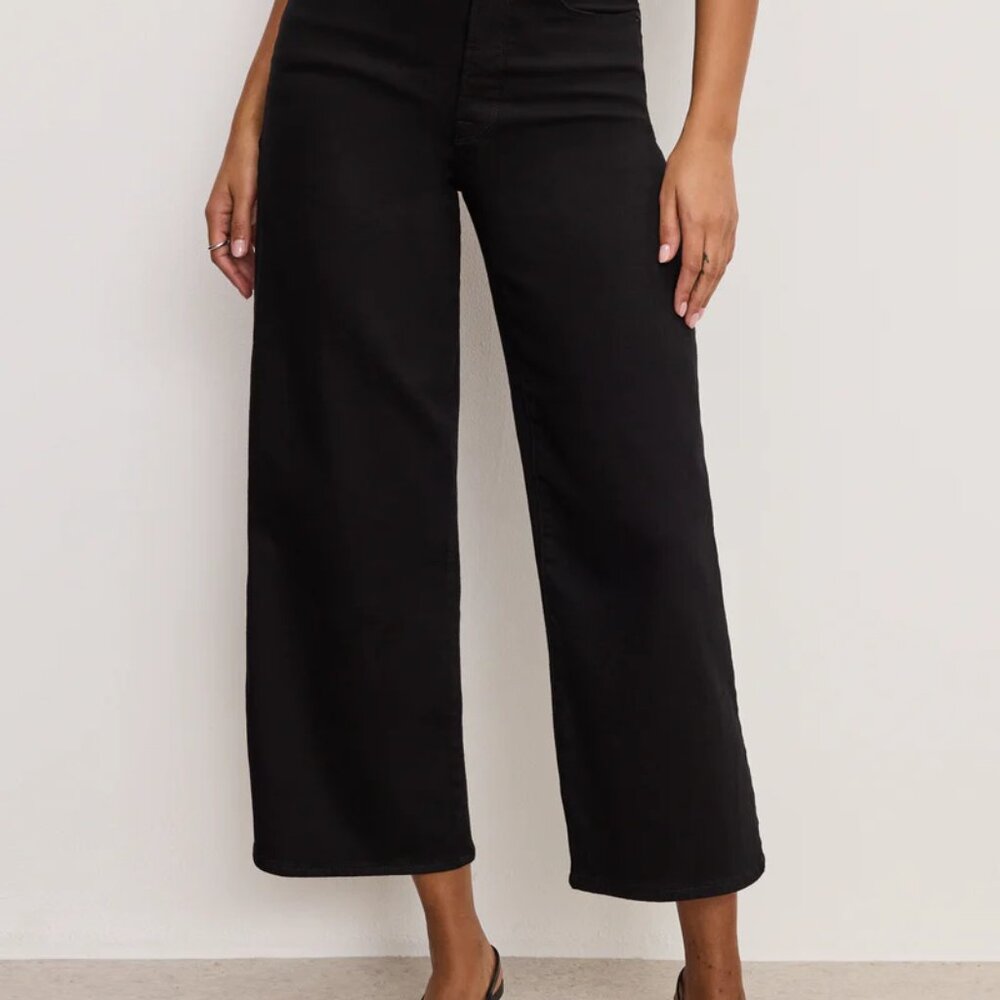 Good American Good Waist Palazzo Crop black jean sz 0 / 25